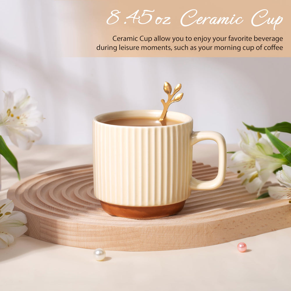 EIRNAY tasse en céramique avec cuillère, idéale pour boissons chaudes réconfortantes