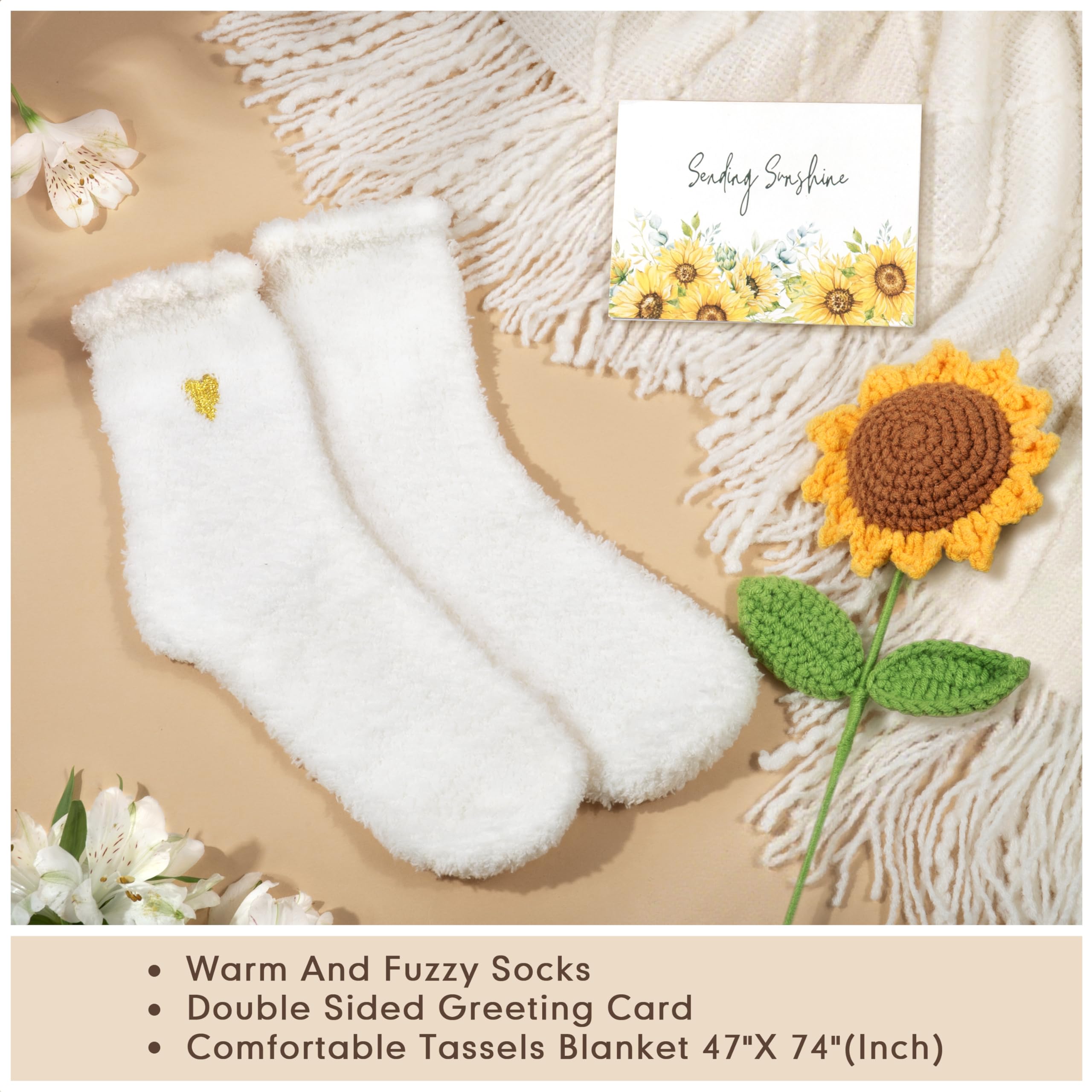 EIRNAY tournesol crocheté et carte « Sending Sunshine » pour message d'encouragement