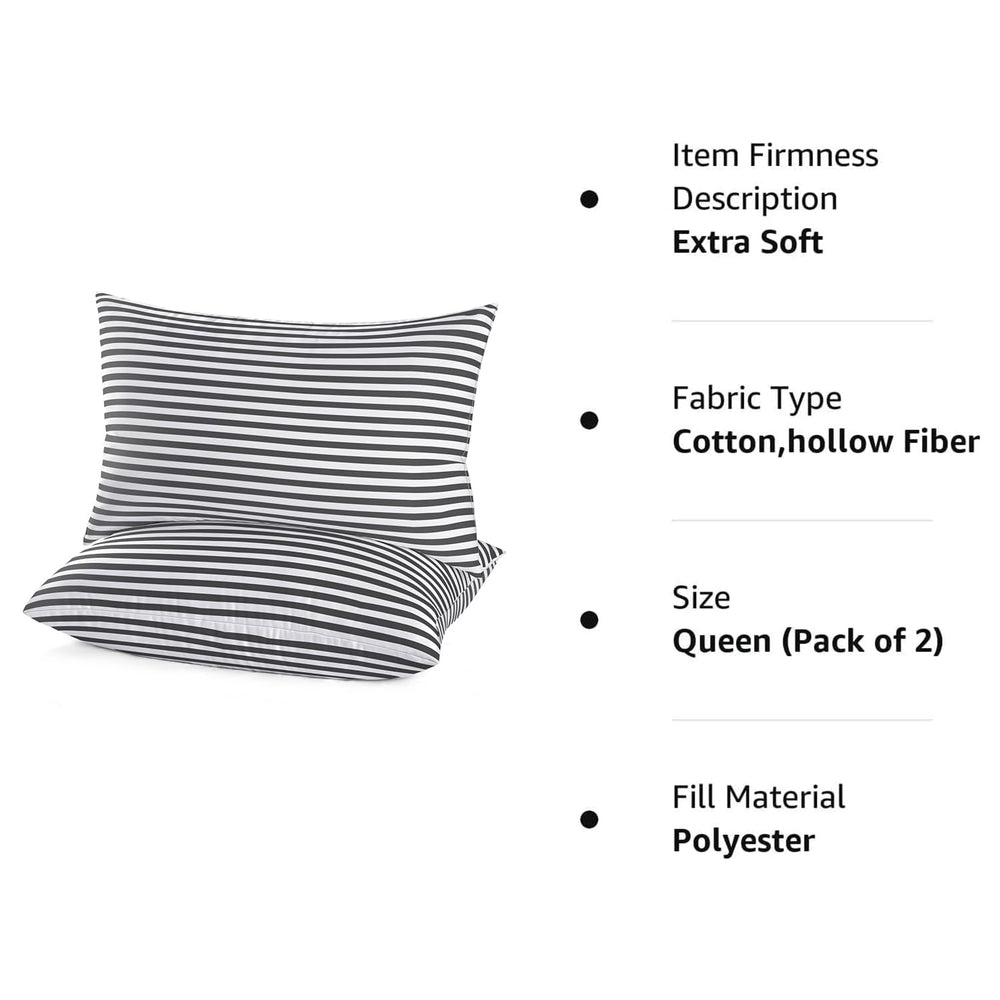 EIUE mise en scène chambre rayée blanc gris pour style hôtelier apaisant
