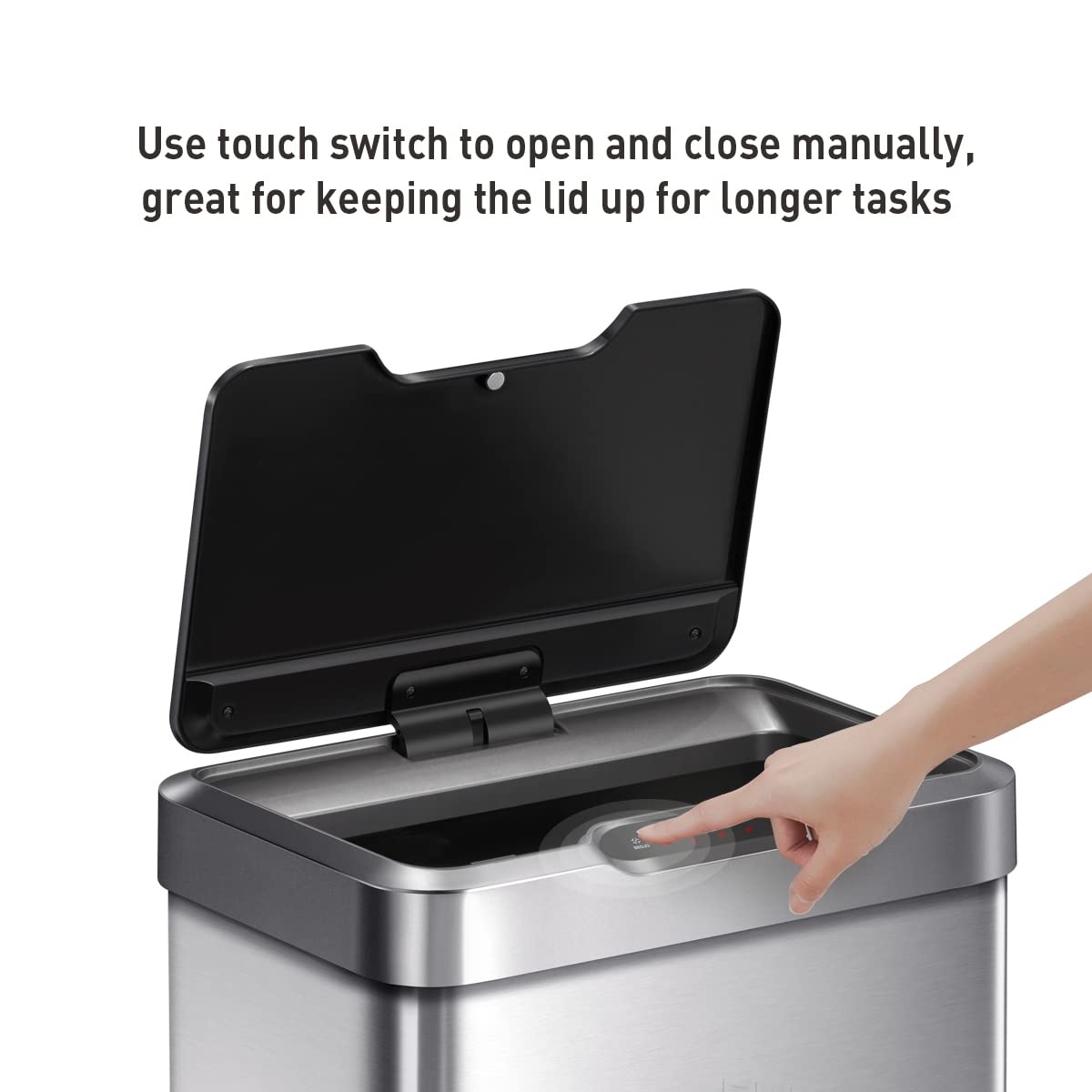 EKO Mirage-T couvercle ouvert grâce au capteur pour élimination sans contact