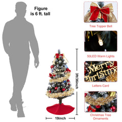 ELAMAS sapin décoré avec ornements, facile à personnaliser