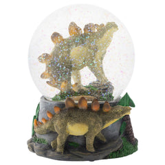 Elanze Designs globe face montrant stégosaure et paillettes pour décoration