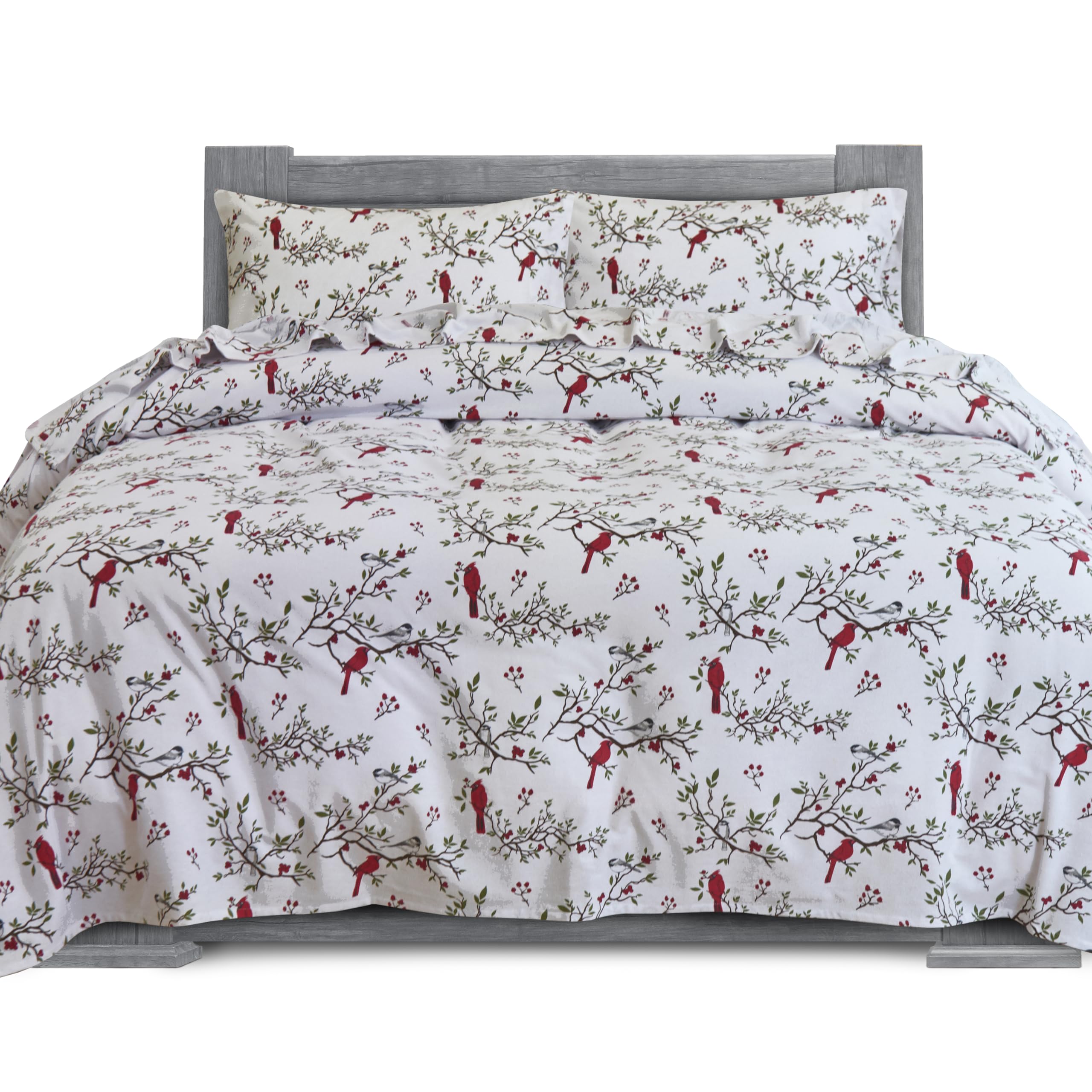 Elegant Comfort vue avant ensemble Queen montrant la coupe et le coloris cardinal