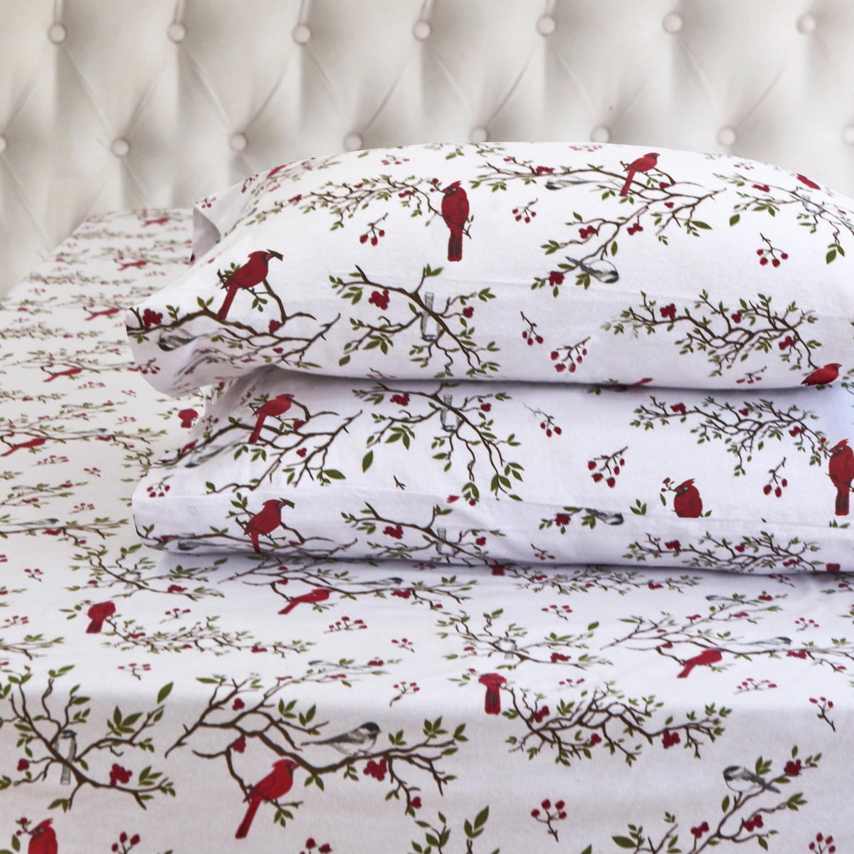 Elegant Comfort emballage recto montrant ensemble King et motif Cardinal, beau cadeau
