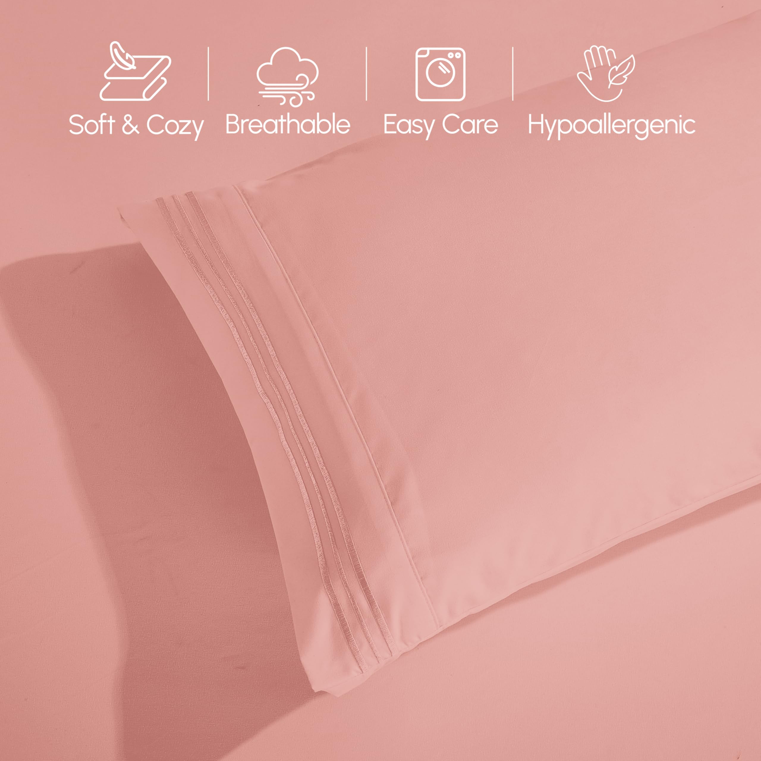 Elegant Comfort lit dressé Dusty Rose pour ambiance chambre chaleureuse