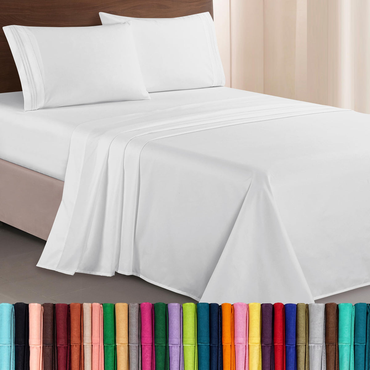 Elegant Comfort vue de la parure King présentée proprement, apporte luxe et confort