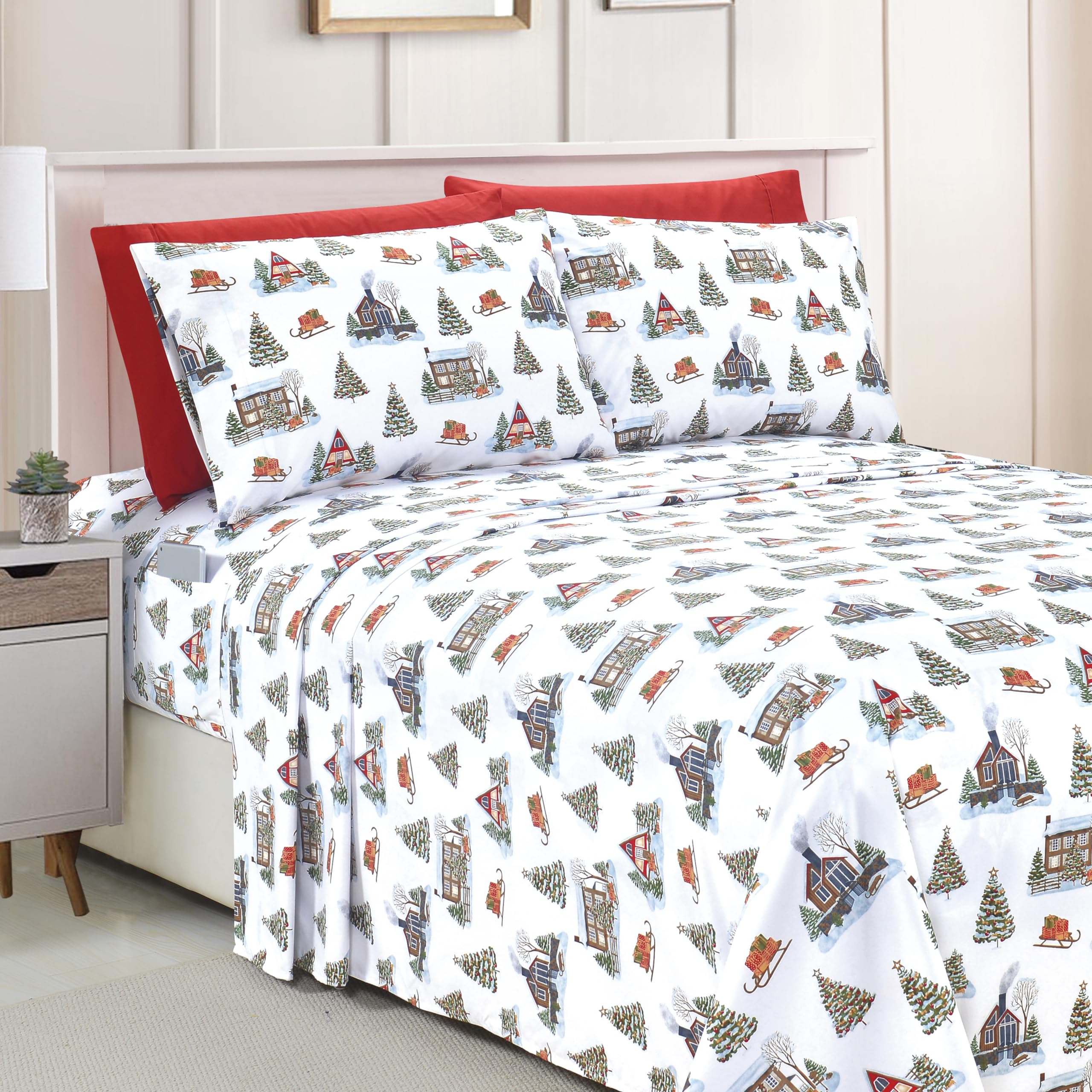 Elegant Comfort ensemble King posé montrant finition lustrée et confort