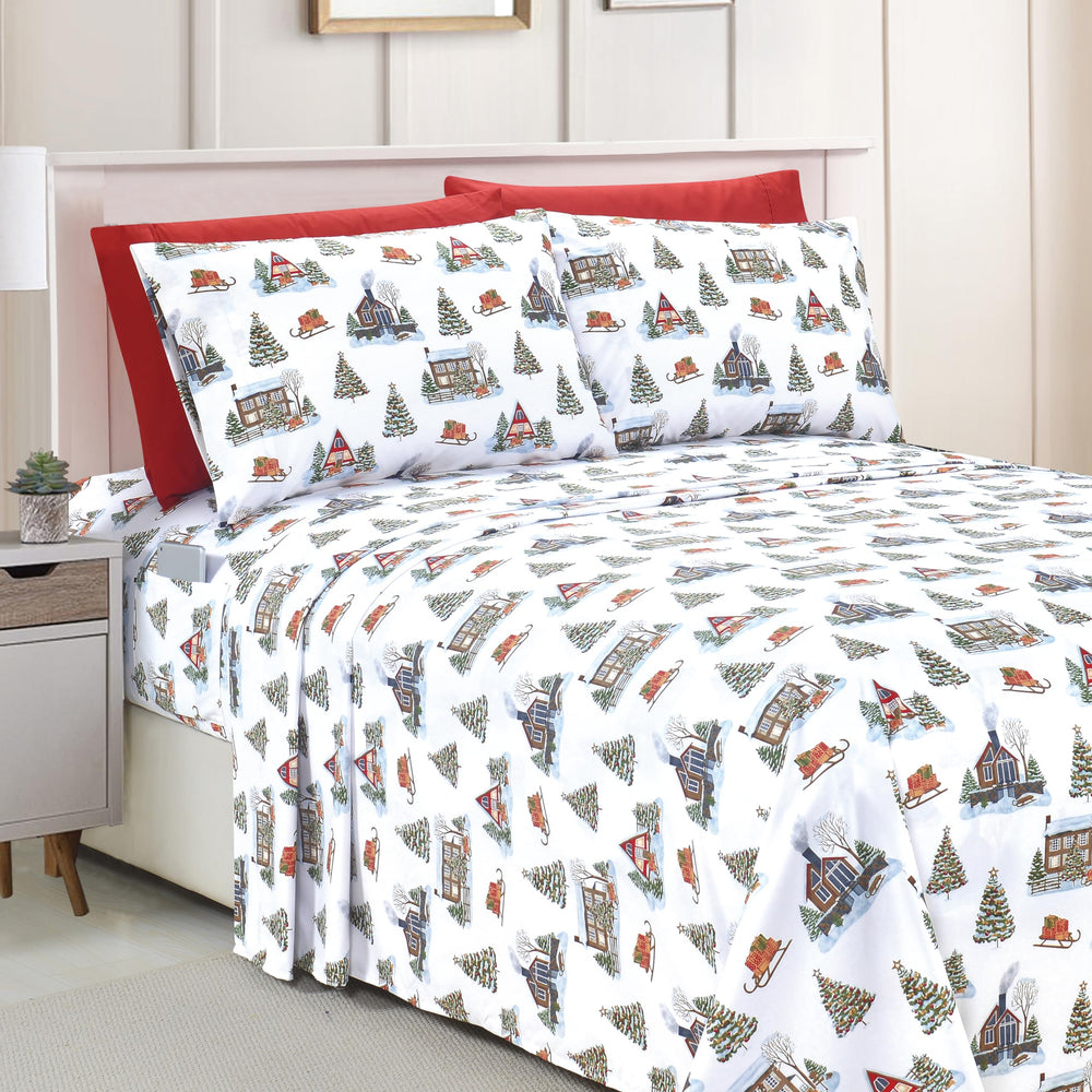 Elegant Comfort ensemble King posé montrant finition lustrée et confort