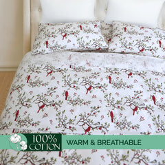 Elegant Comfort taies Cardinal détail motif festif, accent déco chaleureux