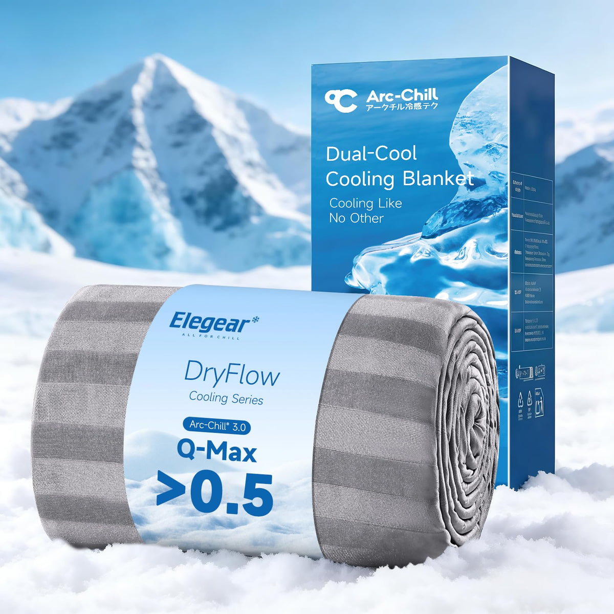 Elegear couverture face avant montrant design texturé et rafraîchissement instantané