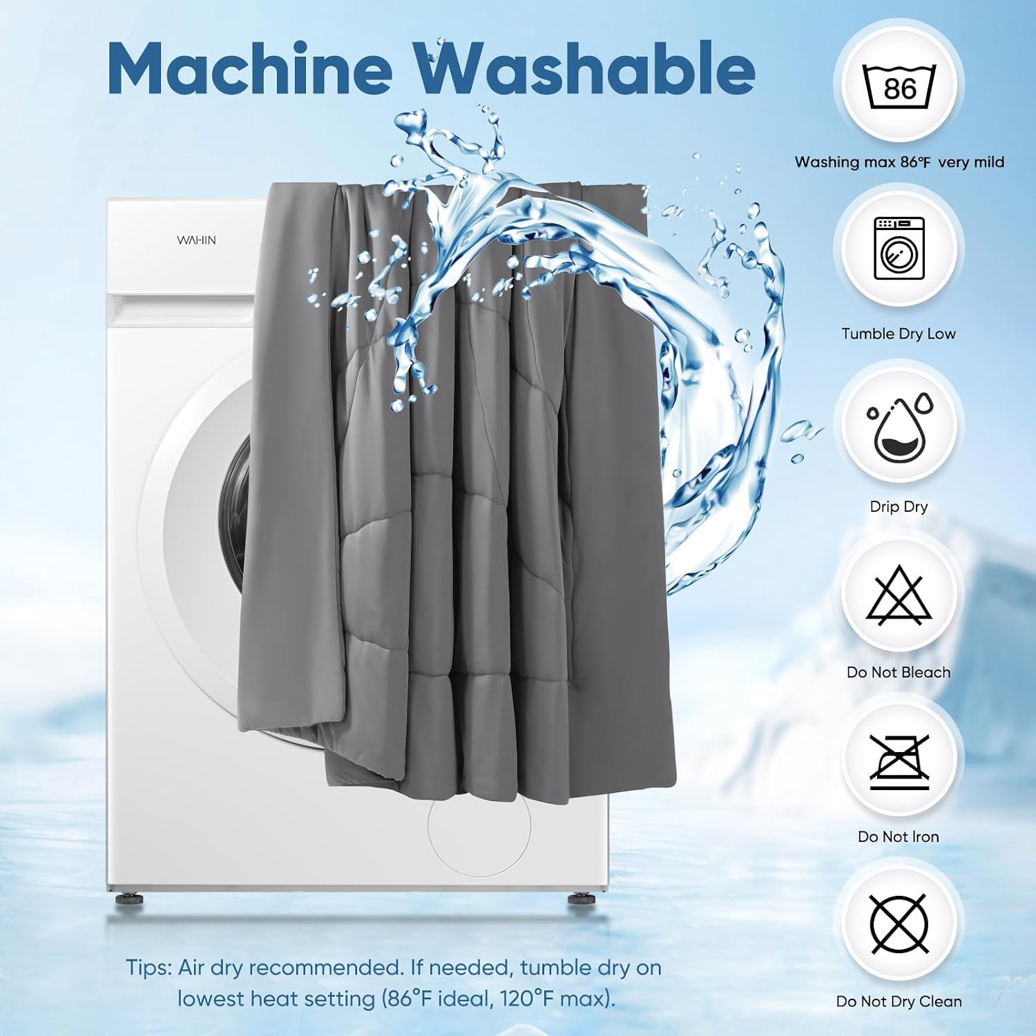 Elegear couette en machine à laver illustrant entretien facile et préservation fibres