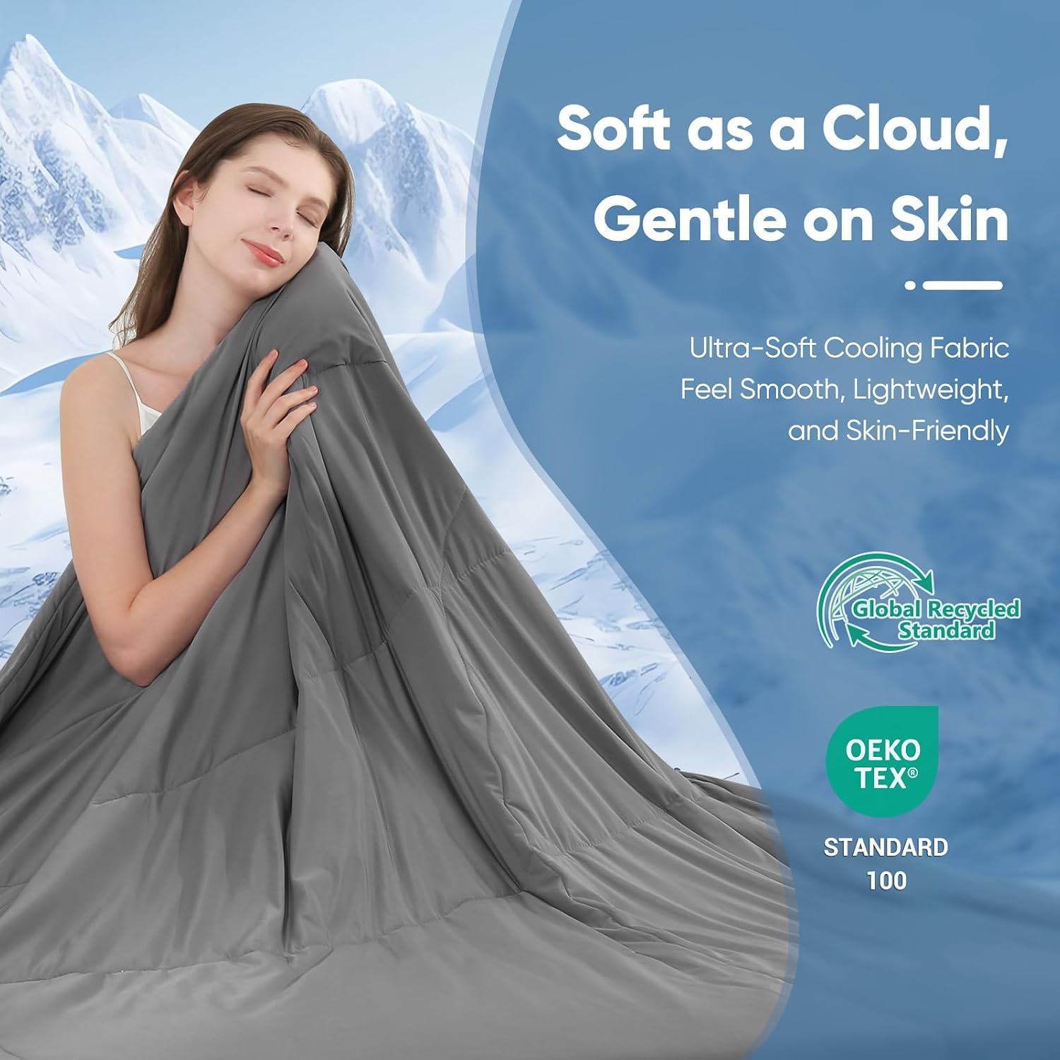 Elegear personne dormant sous la couette illustrant soulagement thermique nocturne