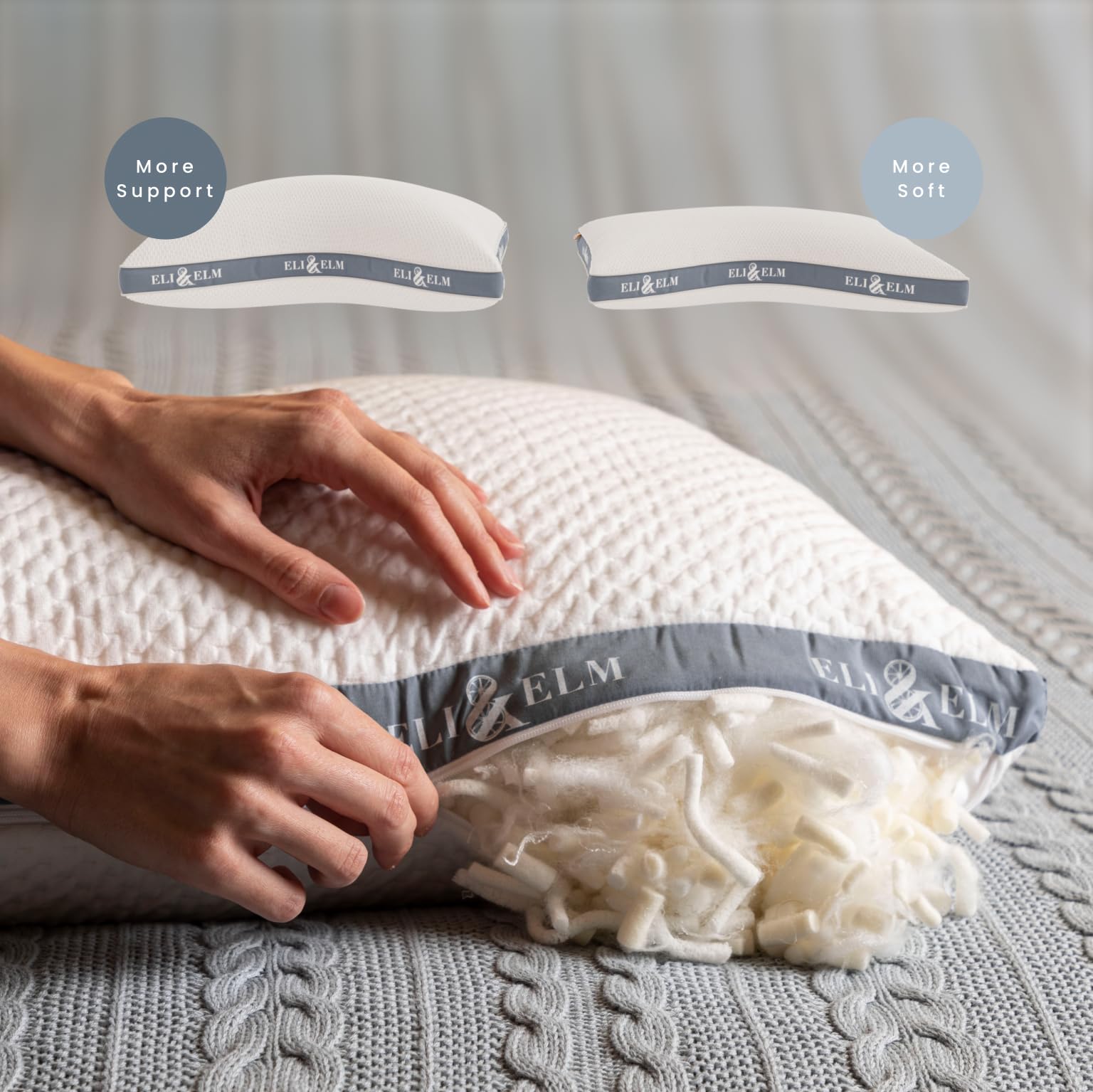 Eli & Elm gros plan sur le latex ventilé montrant la texture aérée pour une meilleure régulation thermique