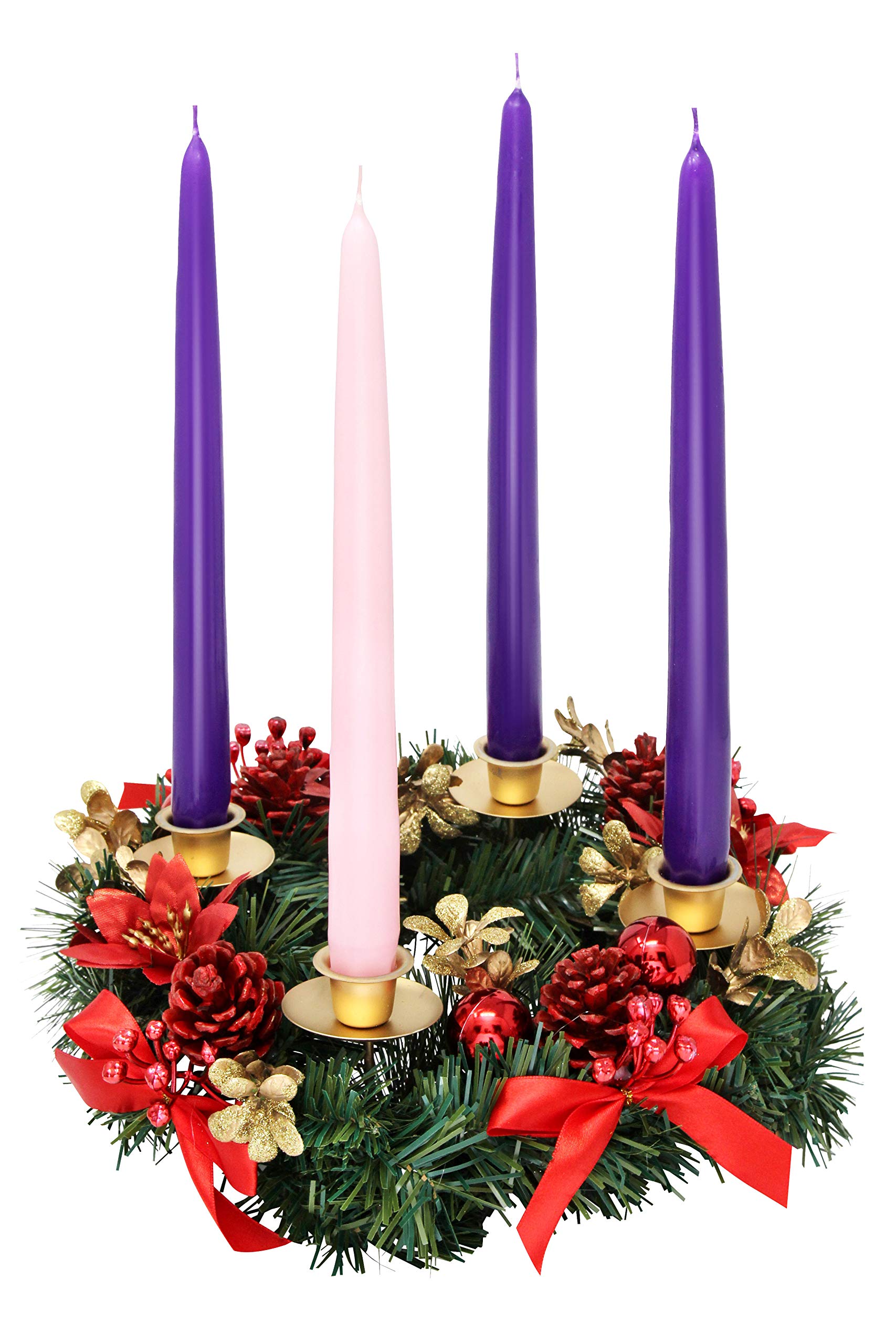 Elite Holiday Products couronne face montrant baies rouges et décor festif