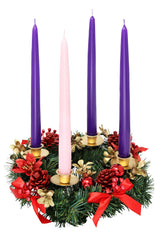 Elite Holiday Products couronne face montrant baies rouges et décor festif