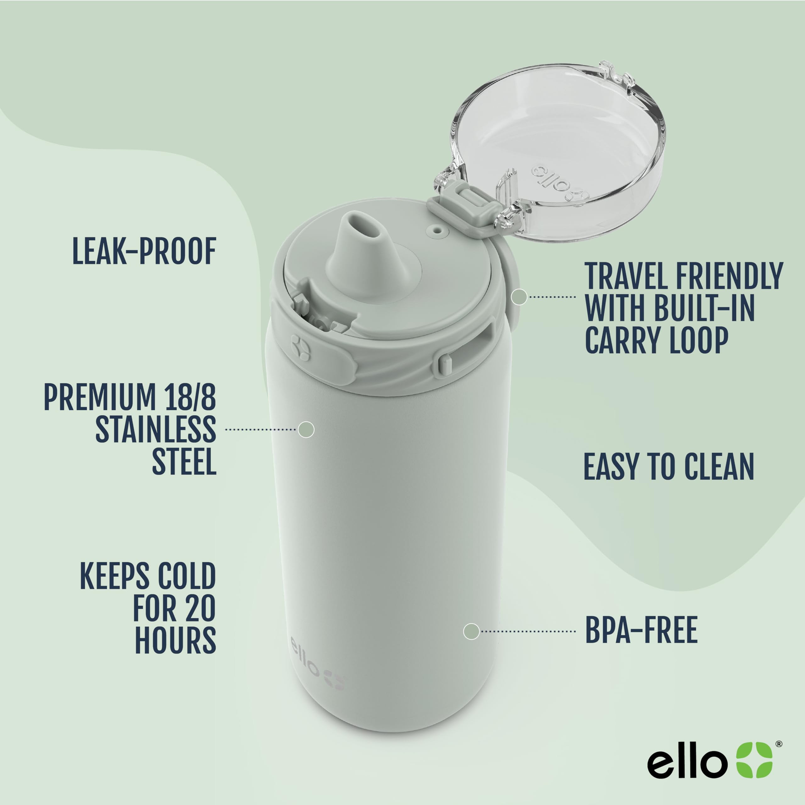 Ello Cooper gros plan embout silicone doux assurant confort de boisson