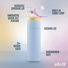 Ello Pop & Fill paille en silicone gros plan pour boire sans éclaboussures