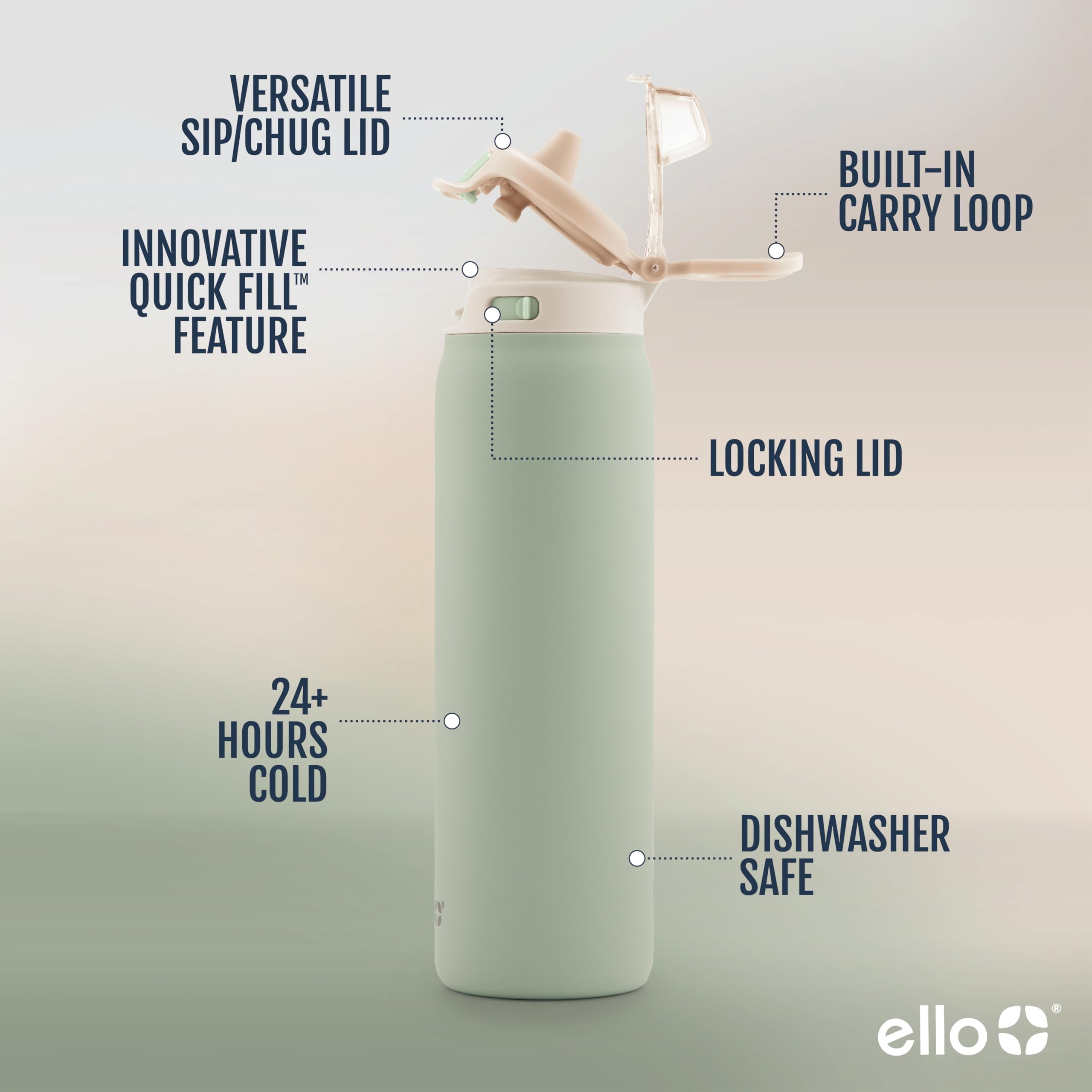 Ello Pop & Fill embout silicone gros plan pour boire confortablement