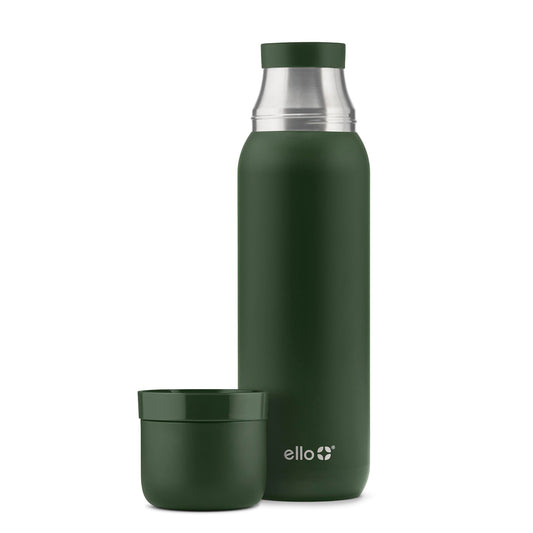 Ello Therma vue de face montrant le thermos vert et capacité 946 ml bénéfice conservation