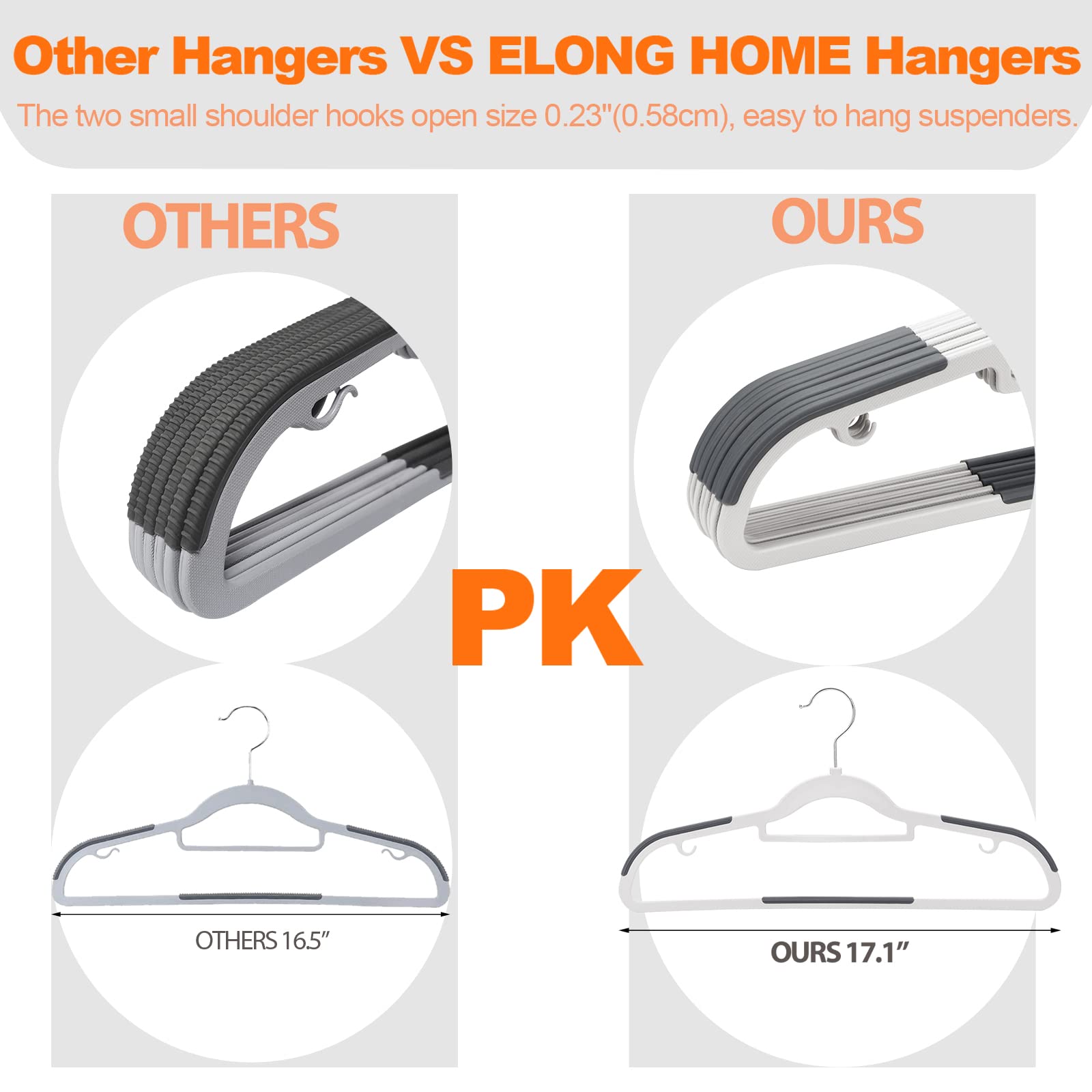 ELONG HOME lot de cintres sur tringle, optimisation d'espace