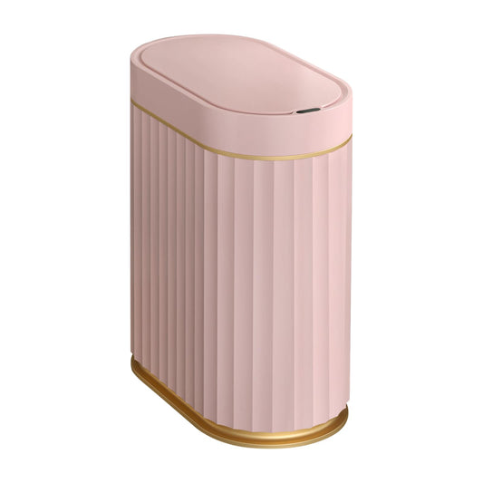ELPHECO poubelle rose doré vue de face, design élégant et gain de place
