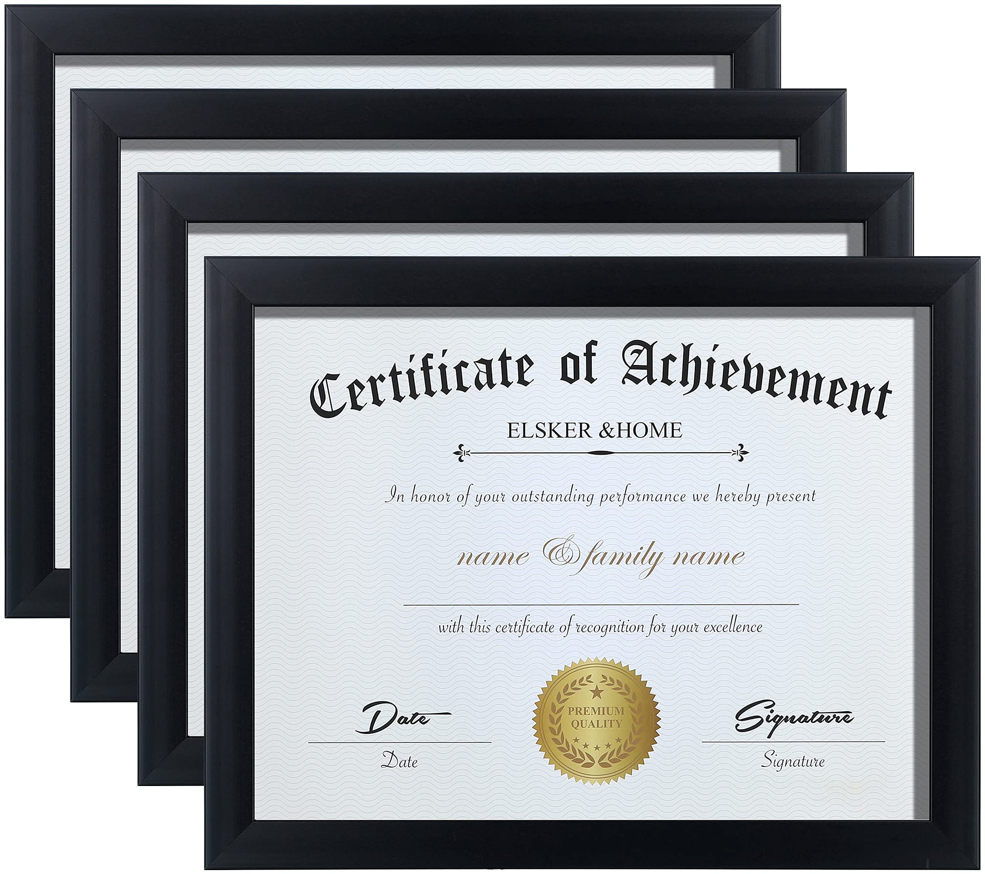 ELSKER&HOME cadre vue avant noir élégant montre document lisible