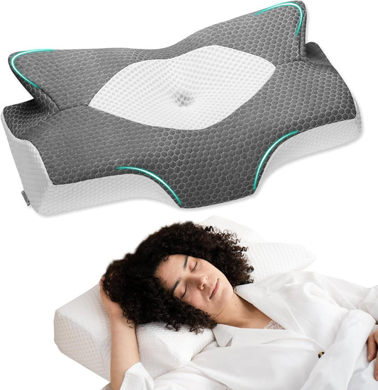 Elviros vue avant du coussin montrant le profil ergonomique et soutien