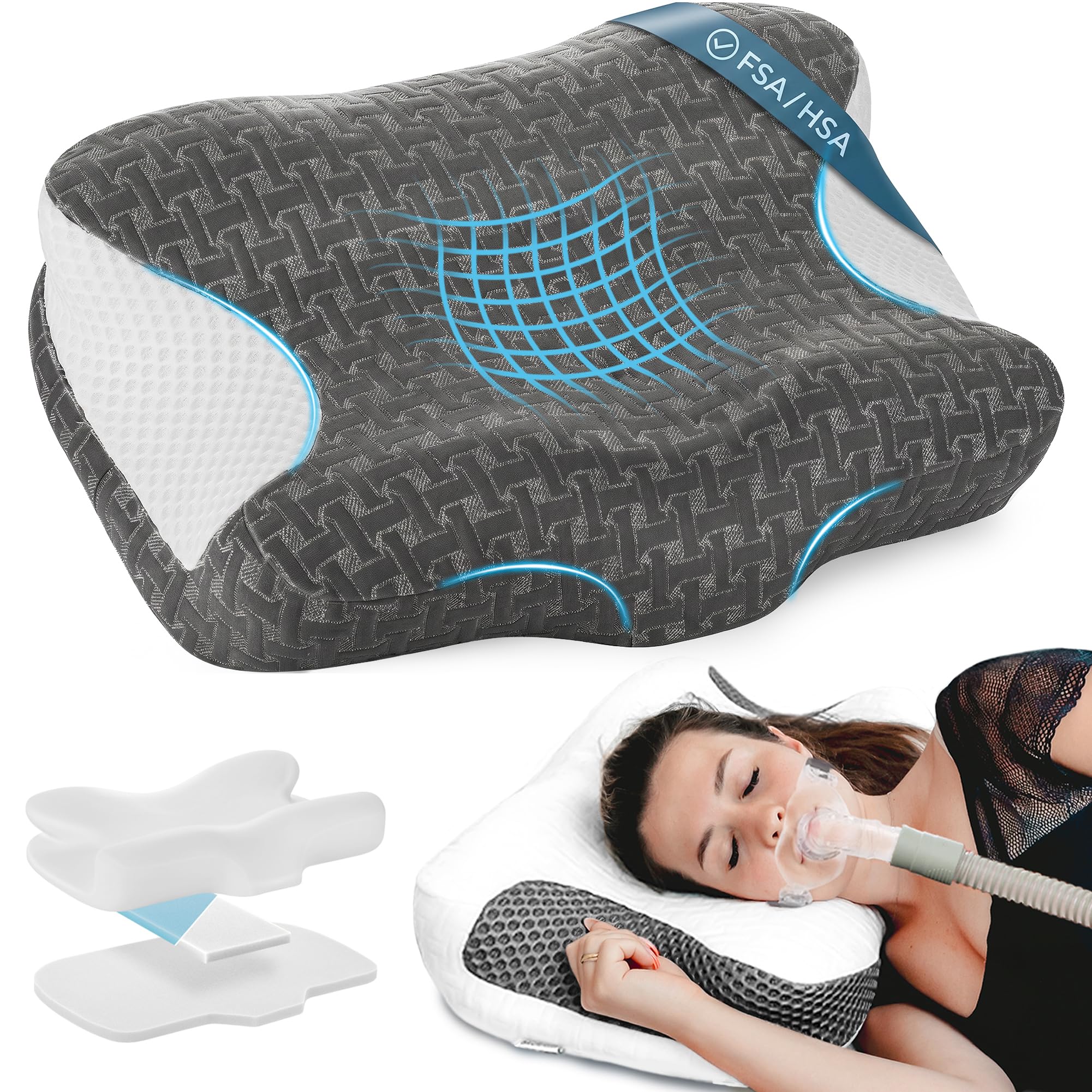 Elviros oreiller face avant montrant forme ergonomique et confort