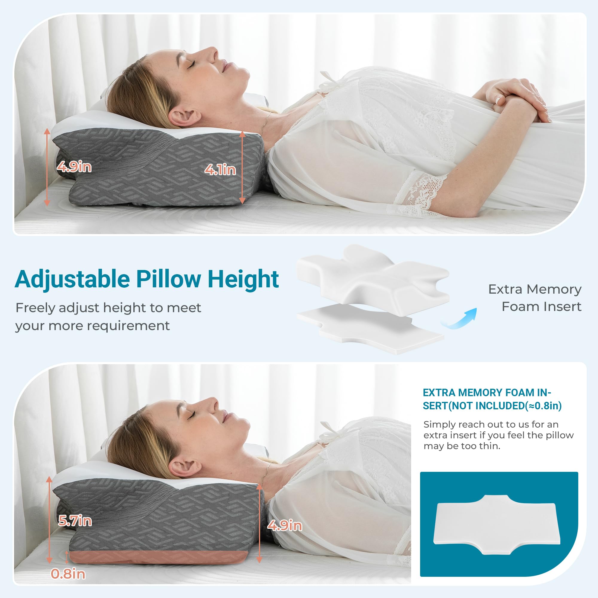 Personne utilisant Elviros pour lire, soutien cervical confortable