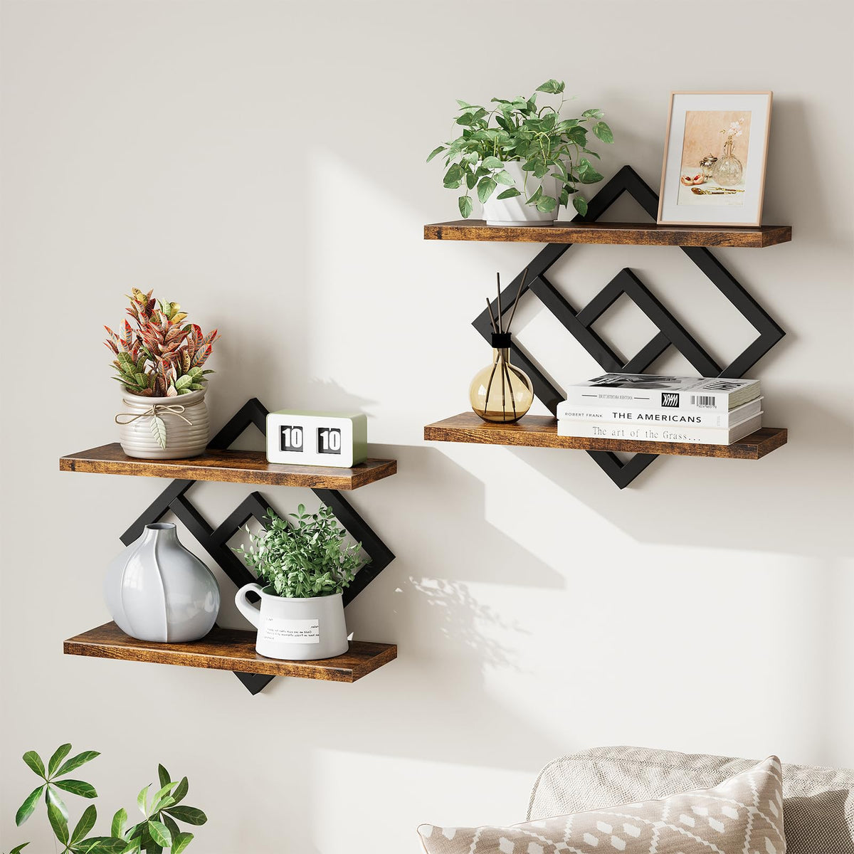 ELYKEN étagère face montrant design double niveau et gain de place