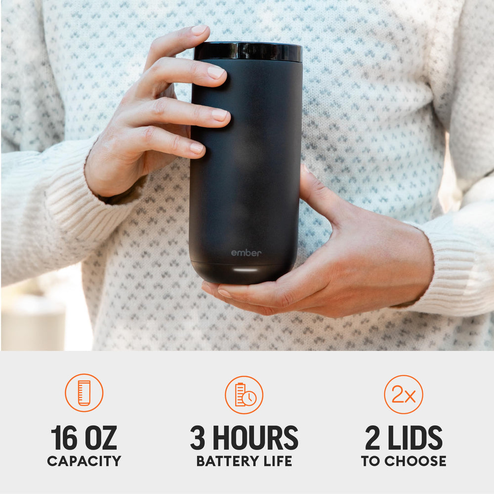 Ember Tumbler deux couvercles inclus pour boissons mobiles et anti-éclaboussures