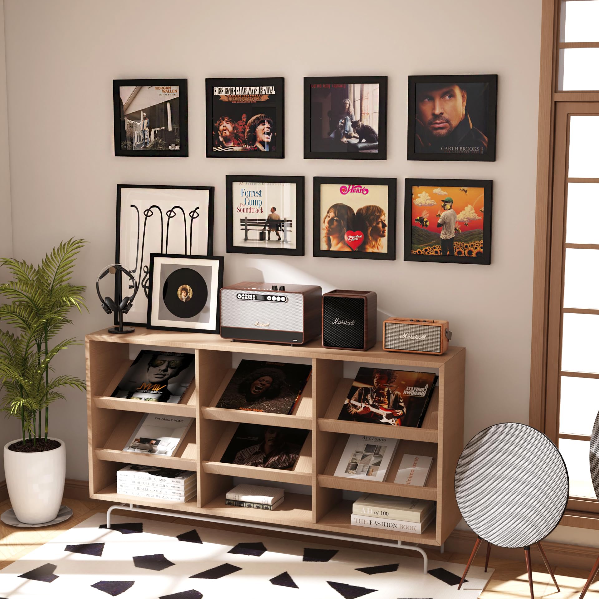 Emfogo cadre exposé en galerie murale créant une ambiance décorative musicale