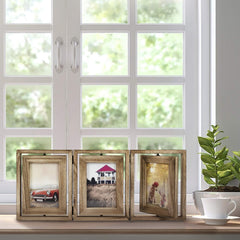 Emfogo cadre ouvert en angle, pliable et rotatif pour changer facilement photos