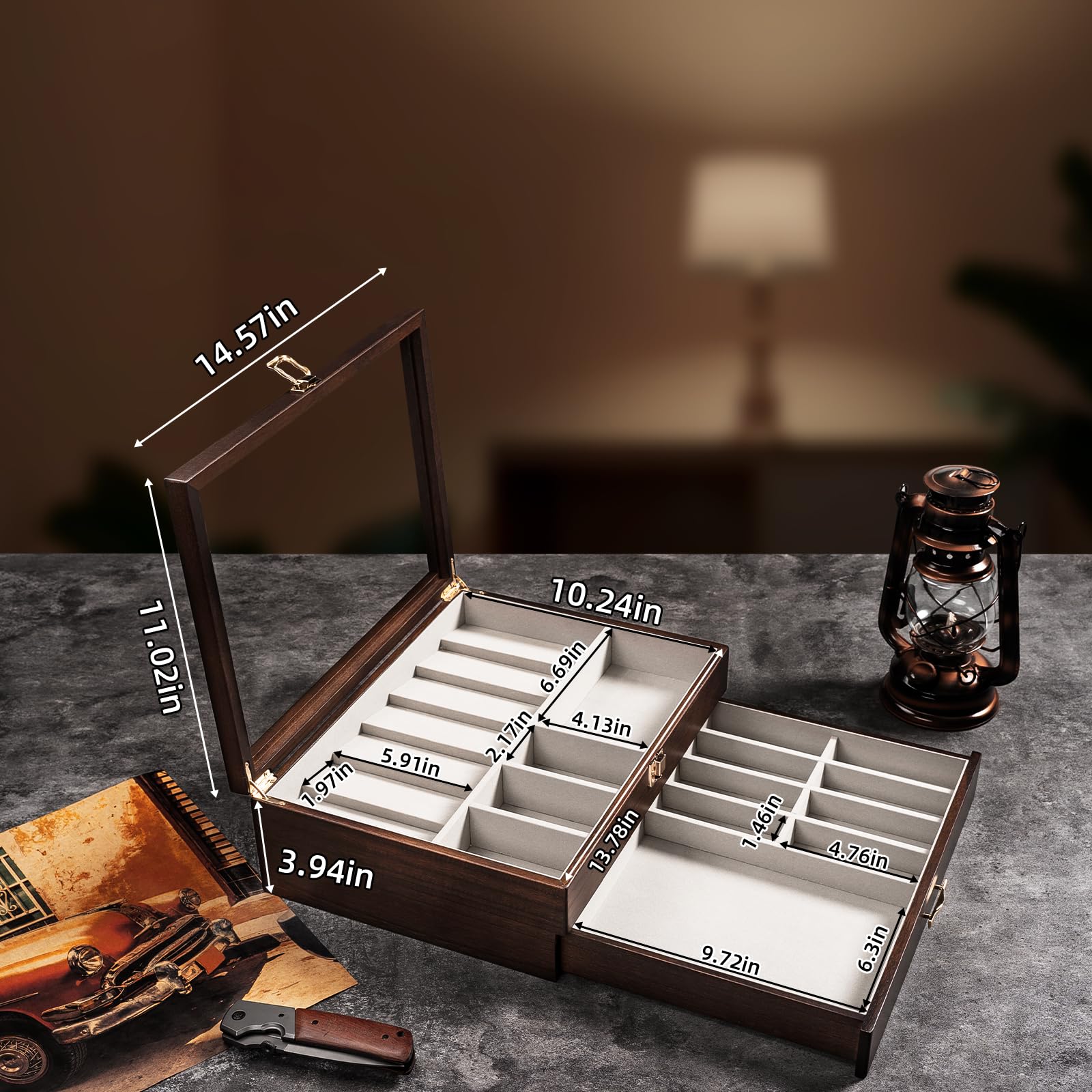 Emfogo coffret posé sur bureau pour exposition et accès facile