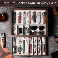 Emfogo coffret ouvert deux niveaux pour organiser couteaux et accessoires