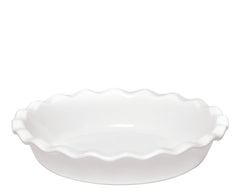 Emile Henry plat à tarte face avant blanc prêt à cuire et esthétique