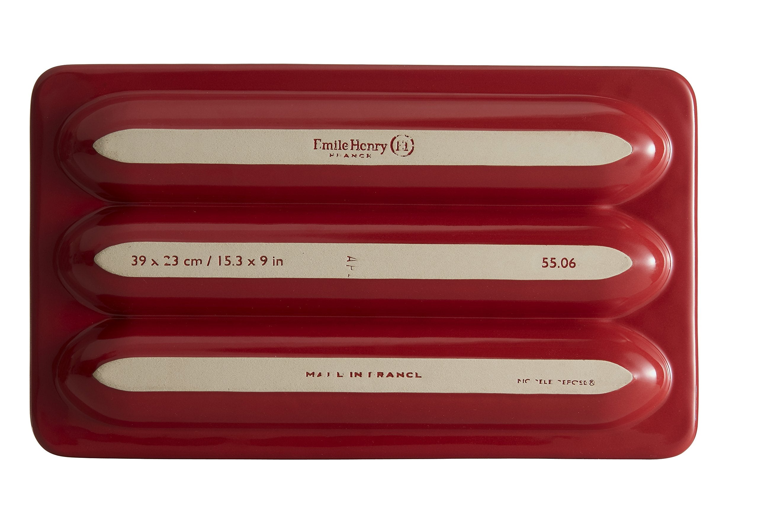Emile Henry comparaison taille montrant capacité pour quatre baguettes
