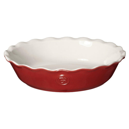Emile Henry plat à tarte face avant rouge, élégance et cuisson homogène