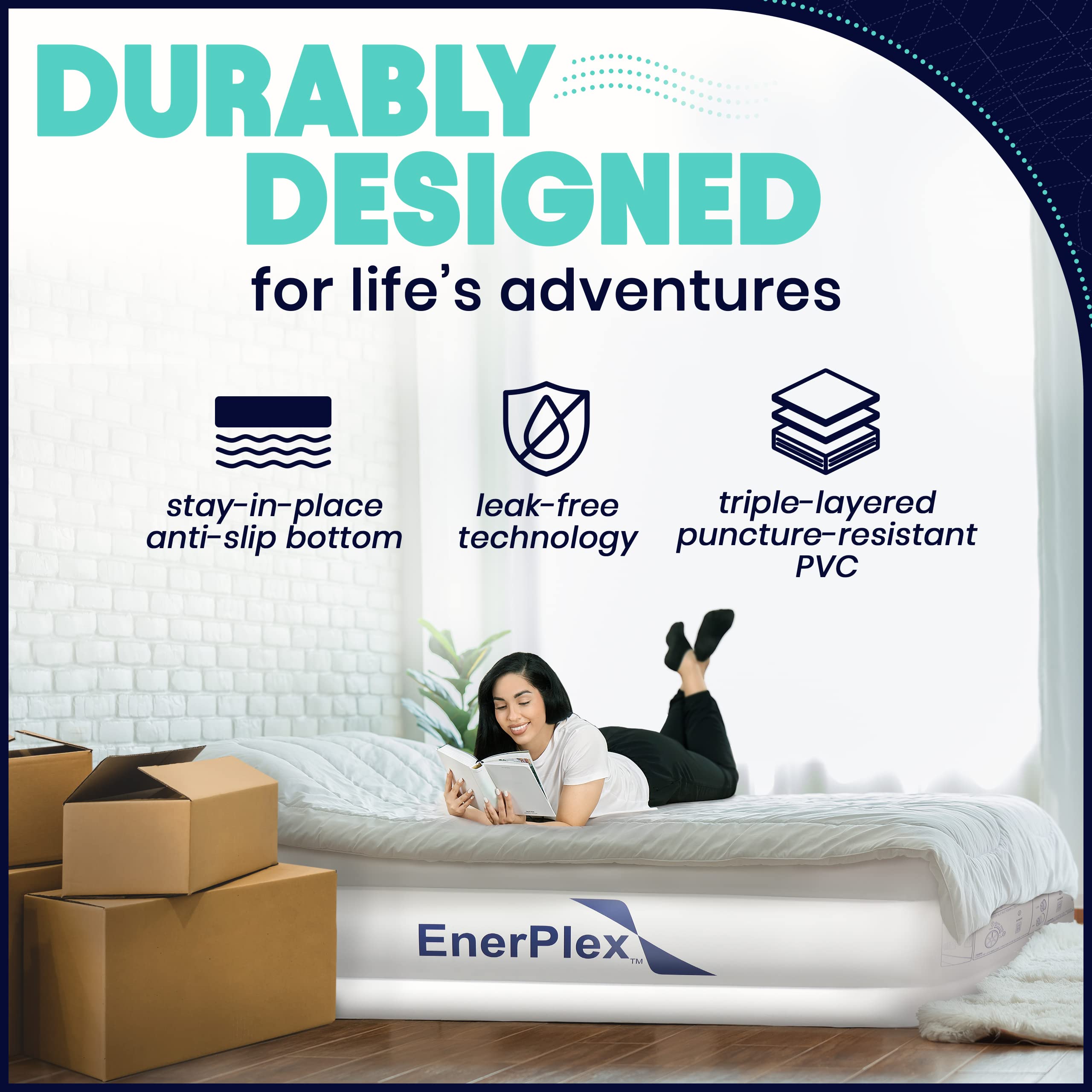 EnerPlex comparaison de la hauteur du matelas avec une chaise pour montrer l'accès facilité