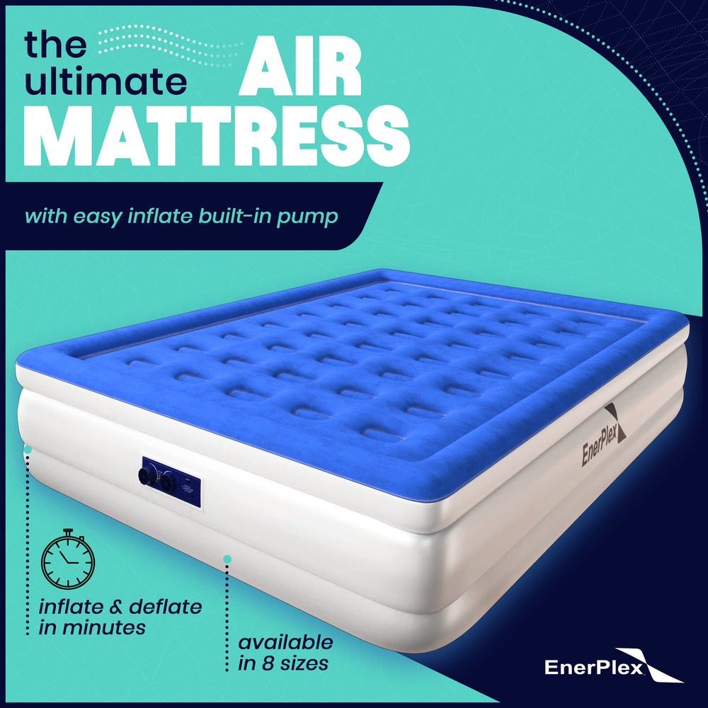 EnerPlex pompe intégrée en action gonflant rapidement le matelas en moins de deux minutes