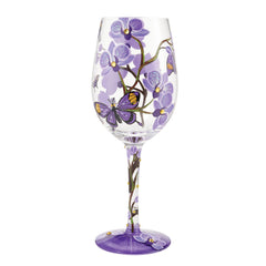 Enesco verre face avant montrant papillons violets, apporte élégance festive