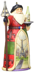 Enesco Jim Shore French Santa vue avant montrant la peinture artisanale et l'impact décoratif