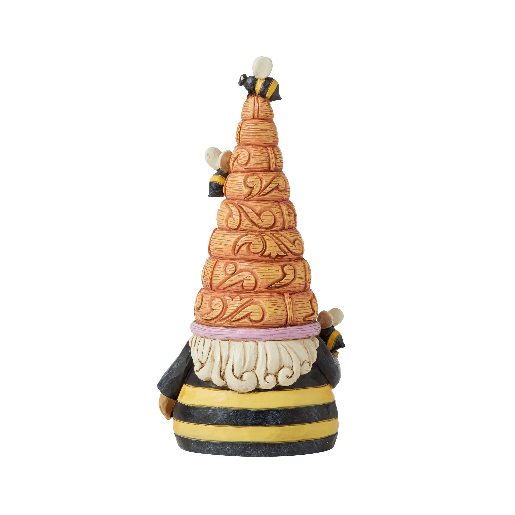 Enesco Jim Shore gnome abeille profil détaillant le chapeau nid d'abeille peint à la main