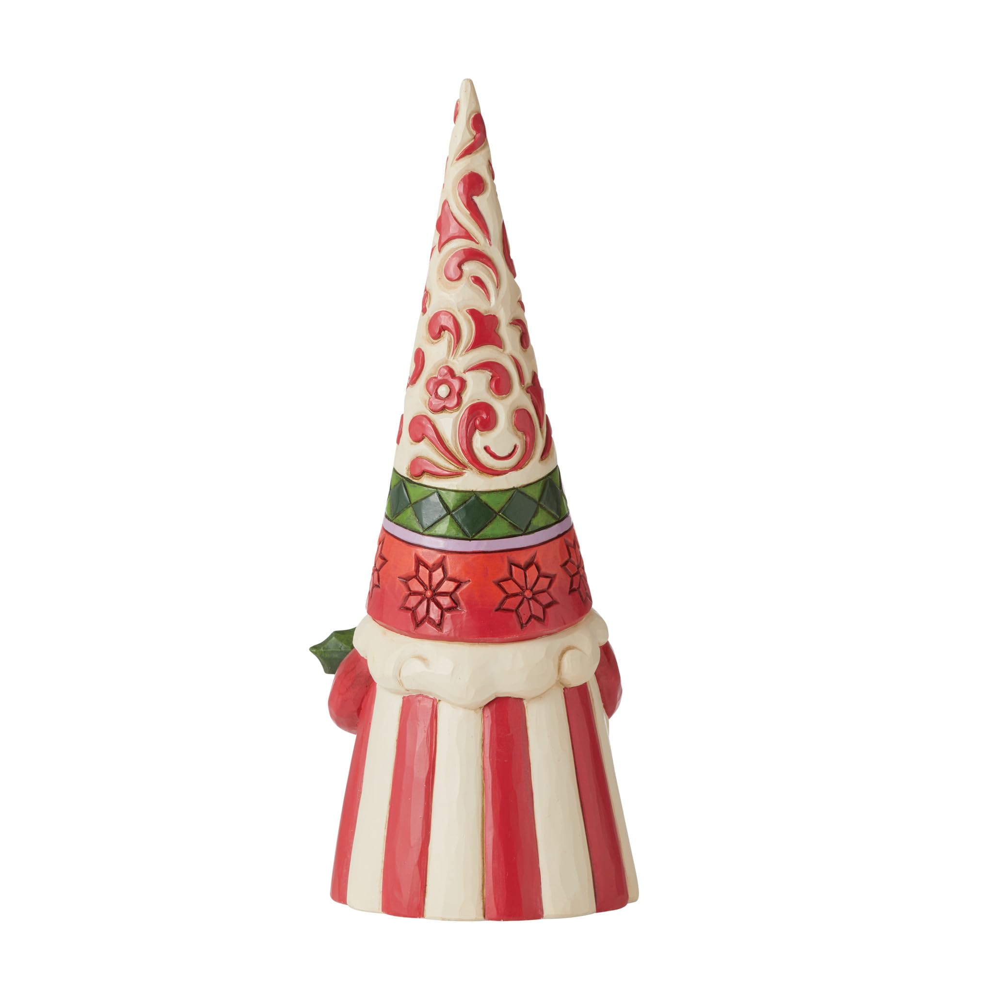 Enesco Jim Shore gros plan du bonnet avec motifs, met en valeur artisanat