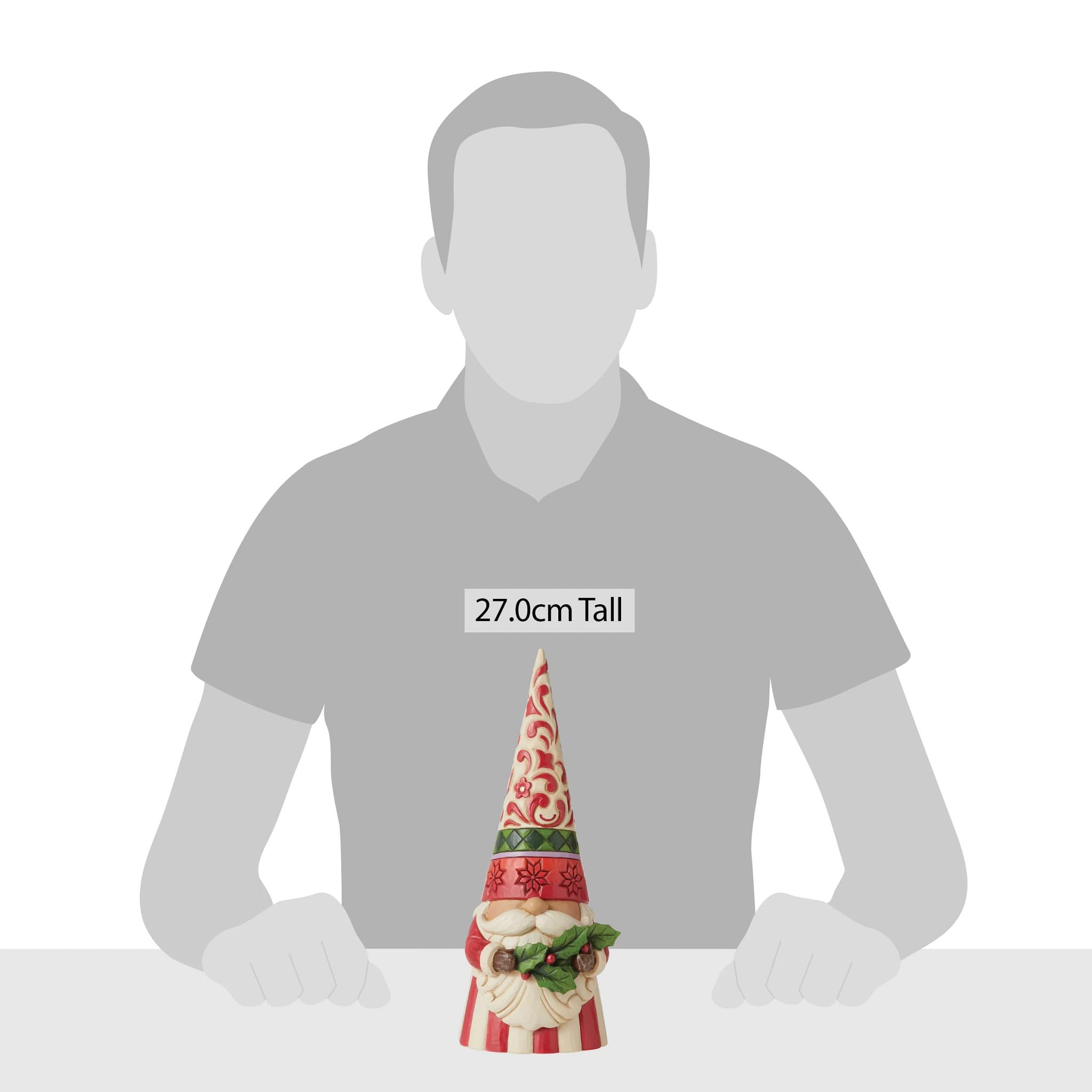 Enesco Jim Shore gnome tenant du houx, apporte touche festive