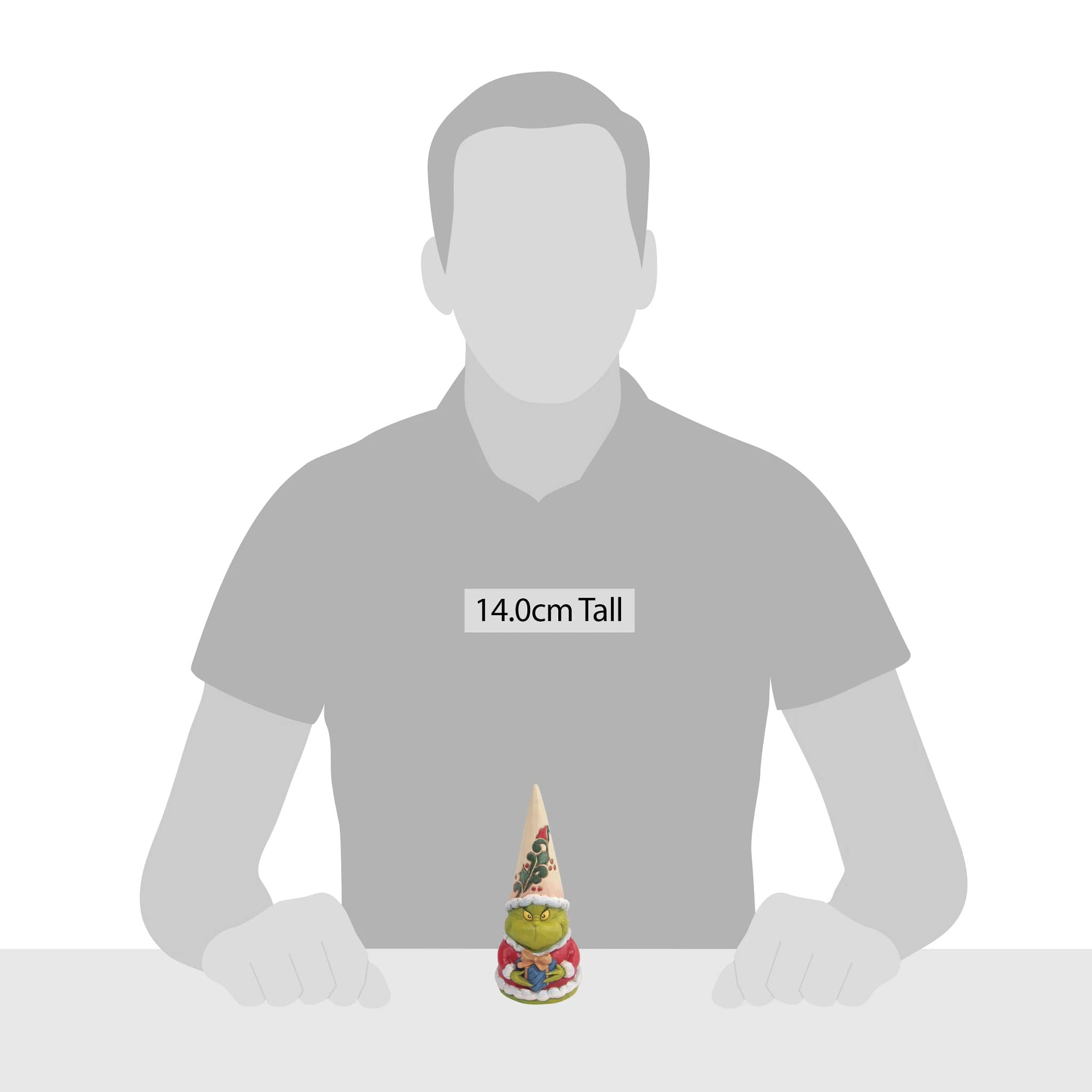 Enesco Jim Shore gnome Grinch avec sa boîte cadeau imprimée, prêt à offrir et protéger