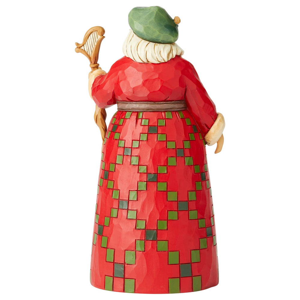 Enesco Jim Shore gros plan harpe et boucle claddagh mettant en valeur l'artisanat