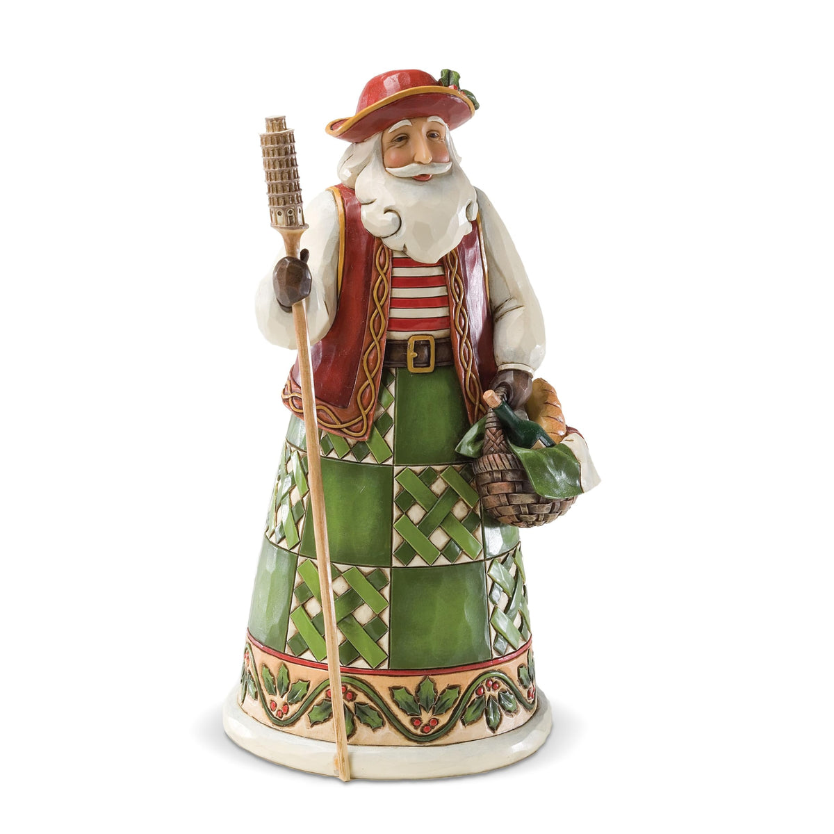 Enesco Jim Shore vue de face montrant couleurs vives et silhouette festive