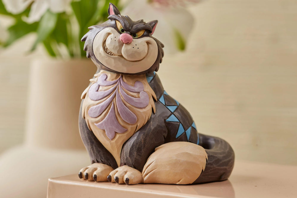 Enesco Lucifer profil mettant en valeur le motif de pelage artisanal