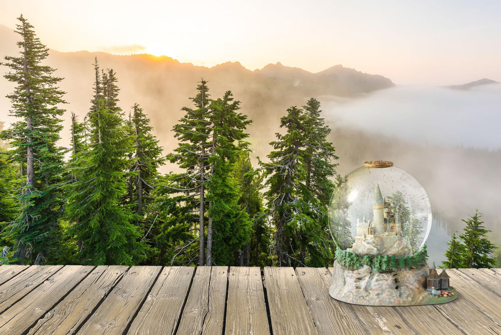 Enesco mise en scène sur étagère montrant l'usage décoratif dans une pièce